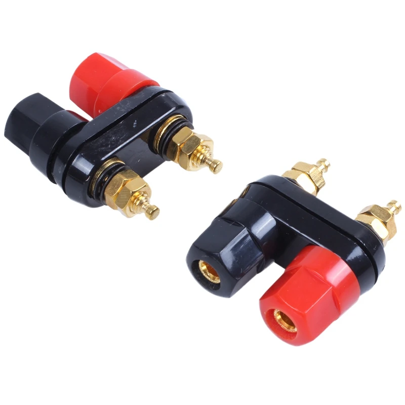 

10 x Dual Cable Banana Plug Terminal Binding Post Power Amp Black + Red