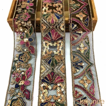 

10yard DIY Sequin embroidery lace embroidery Ribbon Lace Trims for bag Sewing Craft Garments Headdress Wedding Decoration