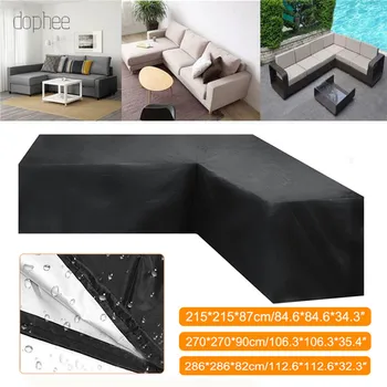 

dophee 1pc 3 size Waterproof Corner Sofa L Shape Cover Rattan Patio Garden Furniture Protective All-Purpose Outdoor Dust Covers