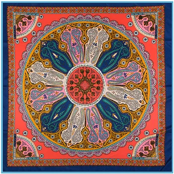 

100cm Bohemia Paisley Winter Scarf Luxury Brand Square Scarf Women New Design kerchief Handkerchief Turban Scarves For Ladies