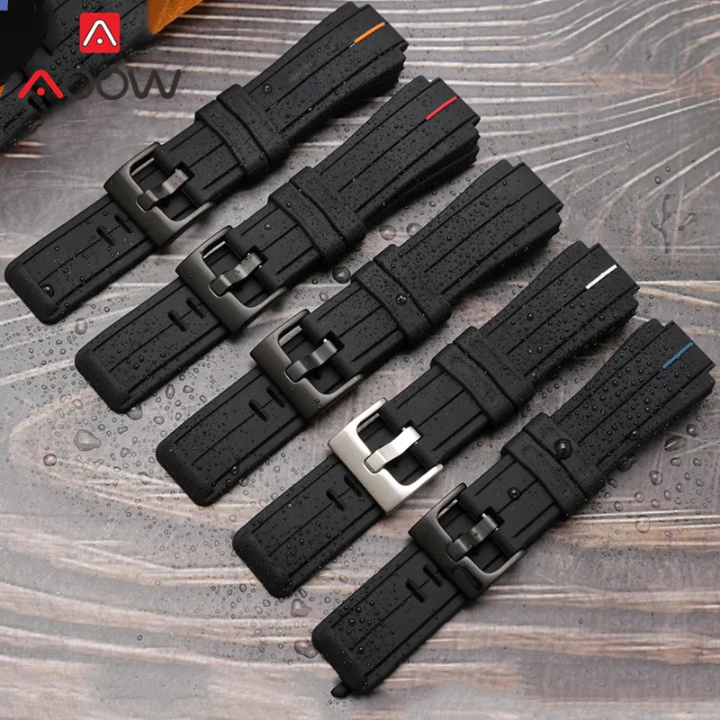 Ремешок силиконовый для Timex T2N720 T2N721 TW2T76300 мужской спортивный водонепроницаемый