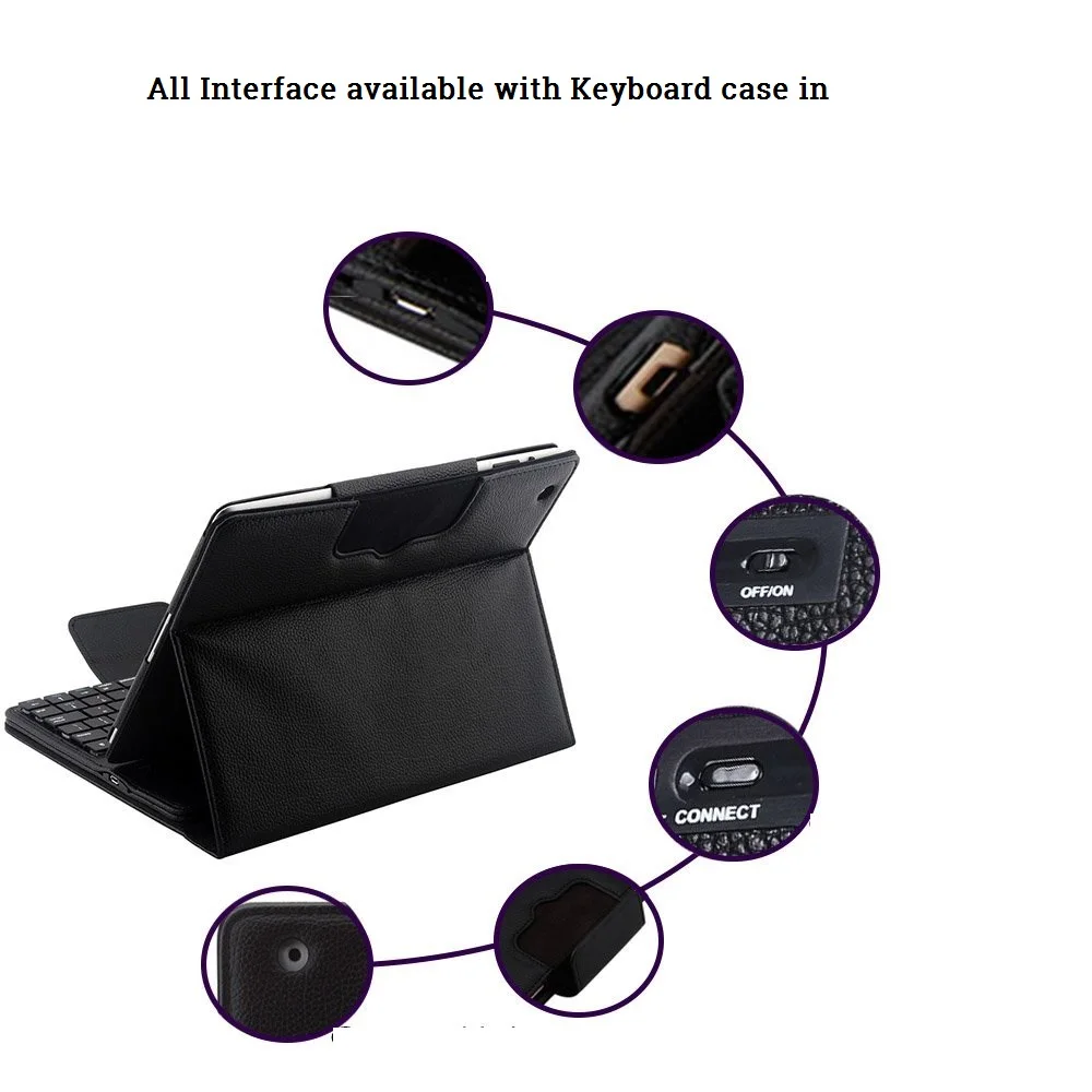 Magnetic Coque For iPad Air 1 Air 2 Case with Keyboard Bluetooth A1474 A1566 Removable Bluetooth Fo