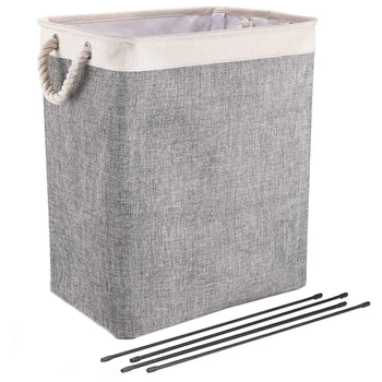 

Laundry Basket with Handles, Foldable Clothes Basket Laundry Hampers Storage Bin with Detachable Brackets Toys Clothing