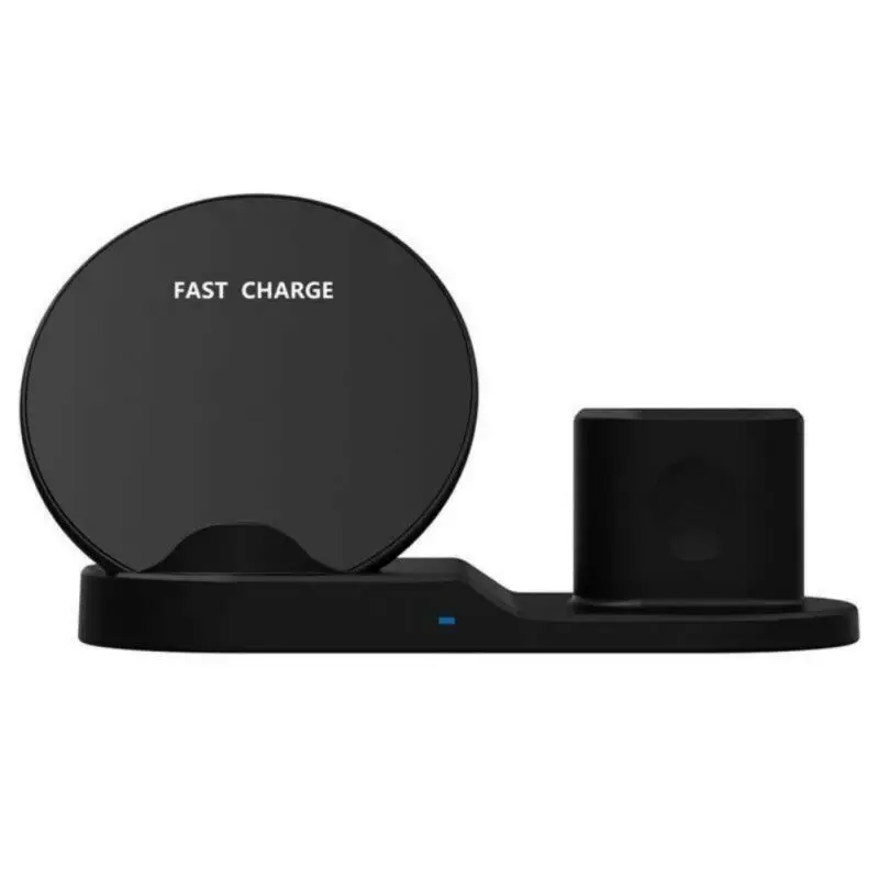 Черный New 3 In 1 Qi Wireless Fast Charger Dock Stand For Airpods For Apple Watch iPhon Qi Wireless Fast Charger Dock Stand - Цвет: Черный