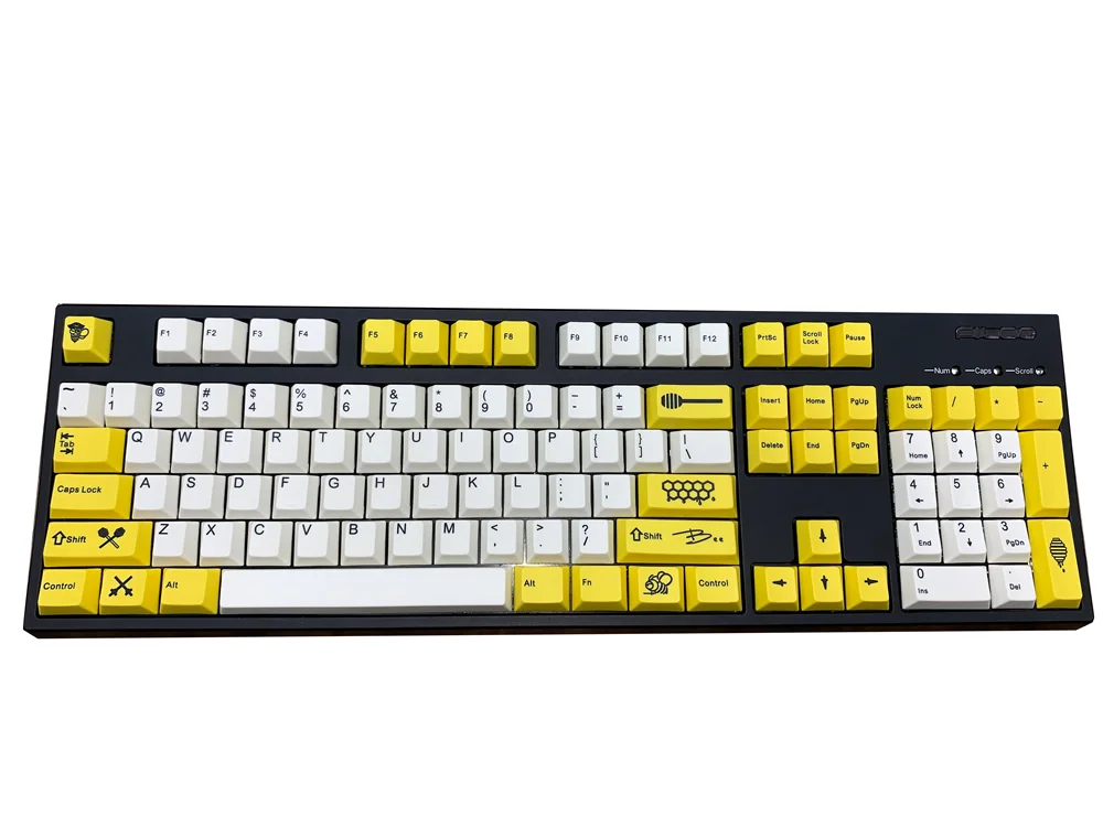 Honeybee 108 key Little bee keycap Cherry PBT Keycaps набор volledige Mechanische Toetsenbord Keycaps PBT Dye-Sublimatie Keycap - Цвет: Honeybee 108 key