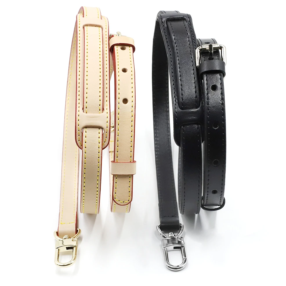 Luxury Cowhide Shoulder Bag Strap Long Adjustable Real Leather Crossbody Strap Black Beige Color Female Bag Belt Accessories