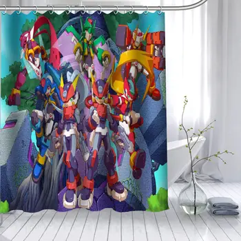 

HOT SALE Pokemon Mega Man Shower Curtain Polyester Fabric 12 Hooks For The Bathroom Waterproof Mildew Funy Bath Curtain