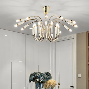 

Modern Multi-head Round Tube LED Chandelier High Hardness Round Tube E14 Bulb Used In Living Room, Dining Room and Office Lamps