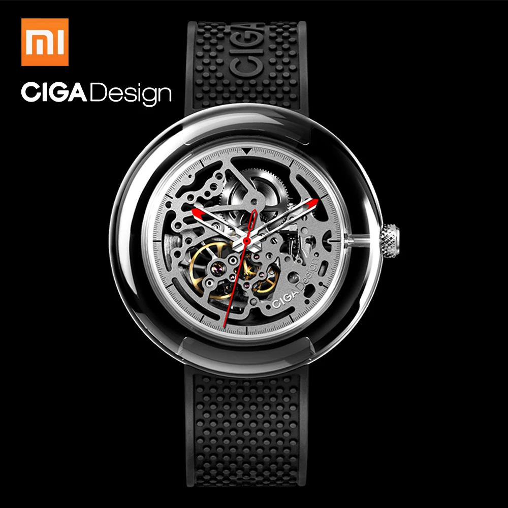 

Xiaomi CIGA T Series Mechanical Watch 360° Transparent Hollow Stainless Steel Silicone Strap Suspension Movement Wrist Watch Men