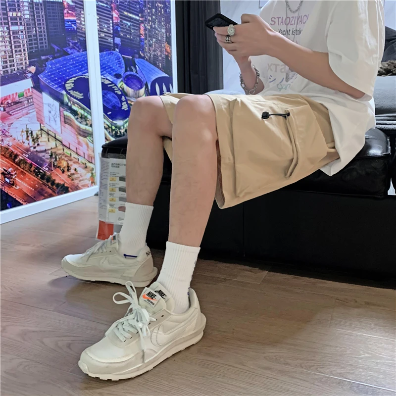 New Streetwear Men's Shorts Casual Big Size Cargo Shorts Men New Bermuda Knee Length Male Short Trousers Punk Harajuku Shorts