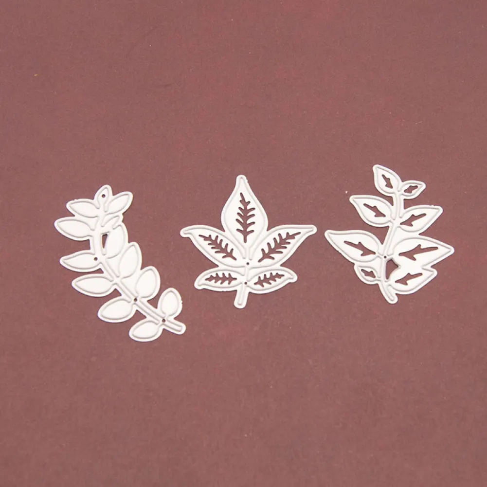 3 листа из углеродистой стали металлические листья для скрапбукинга трафарет
