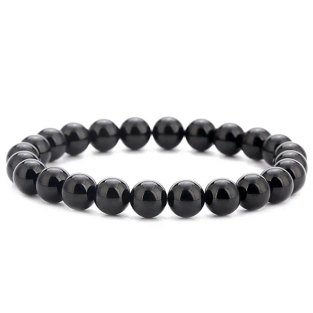 Beaded Bracelet 8mm Natural Stone Lava Tiger Eye Black Onyx Matte Healing Beads Bangle Stretch Charm Yoga For Women Men Jewelry - Image 5
