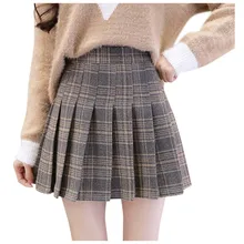 Повседневная плиссированная мини-юбка с высокой талией, тонкая талия, винтажная теннисная юбка, женские мини-юбки для женщин размера плюс, Nov