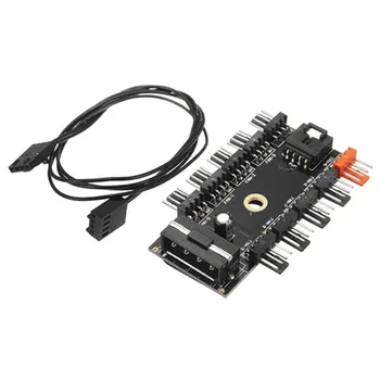 

4pin Speed Temperature Control Cooling Fan PWM Fan Hub Speed Controller 12V 10 Way Computer Case With PWM Connection Cable
