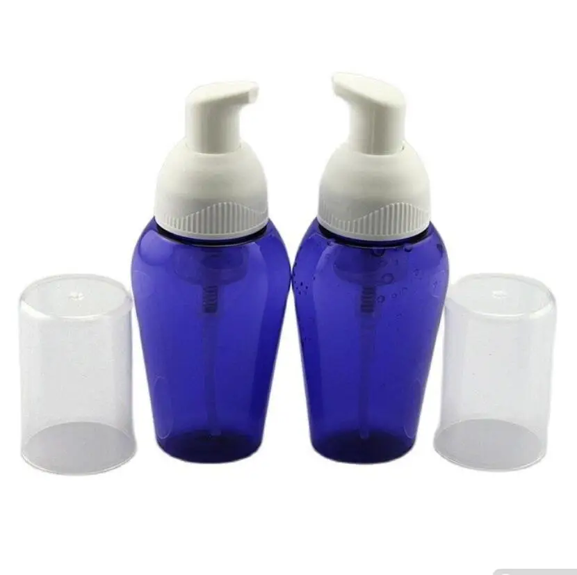 

50ML blue MOUSSE FOAMING BOTTLE with facial cleaner or blue handwashing empty bottle can be used for cosmetic packing