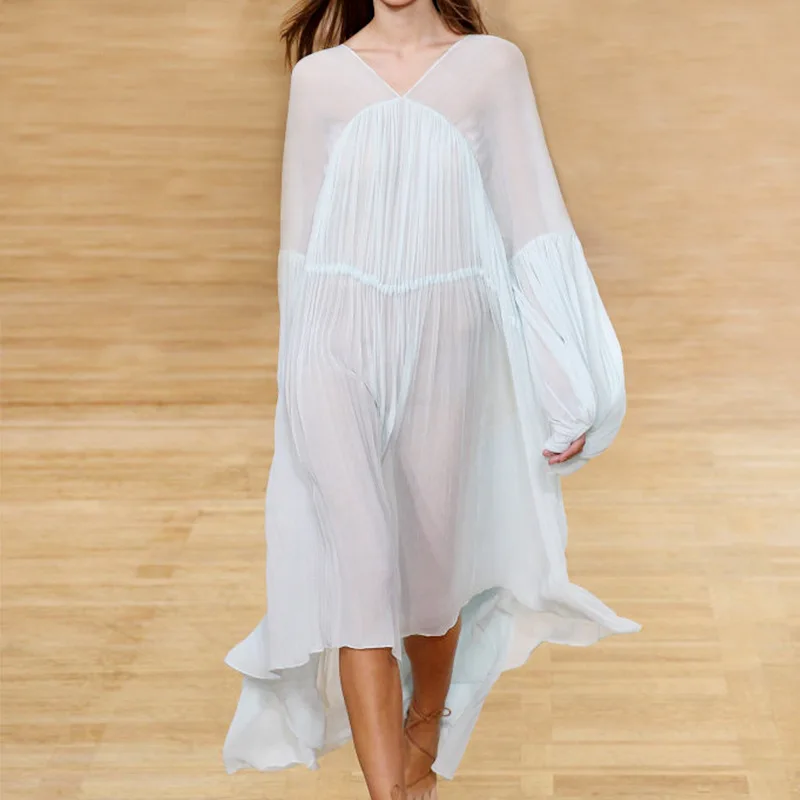 Witte Chiffon Geplooide Zijden Jurken Vrouwen 2020 Zomer Lange Casual Kantoor Werk Strand Boho Party Dress Plus Size Fashion Dropship Witte Chiffon Geplooide Zijden Jurken Vrouwen 2020 Zomer Lange Casual Kantoor Werk Strand Boho Party Dress Plus Size Fashion Dropship