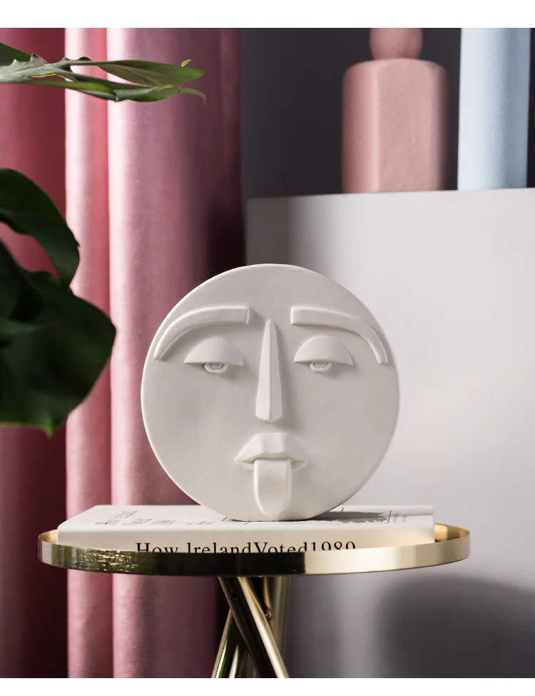 Креативная керамика Современная нордическая маска с человеческим лицом декоративная домашняя ваза декоративный цветок композиция цветок вазы стол