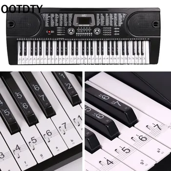 

OOTDTY Transparent & Removable Piano Stickers Decal for 54/61/76/88 Key Keyboards