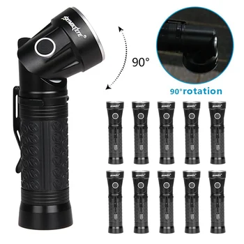 

Portable 80000LM T6+COB LED 4 Modes 90° Head Rotation Flashlight Tactical Adjustable Head Flashlight Small Flashlight