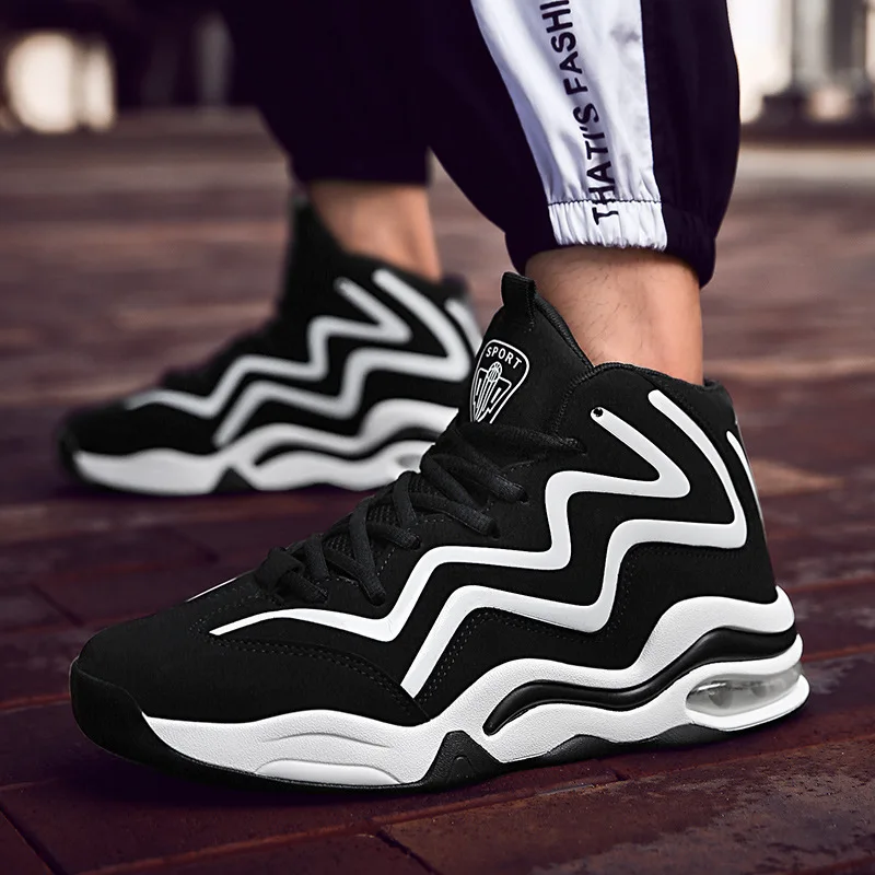 

M- Brand fashion men's shoes students adult outdoor activities basketball shoes trend high to increase height casual shoes