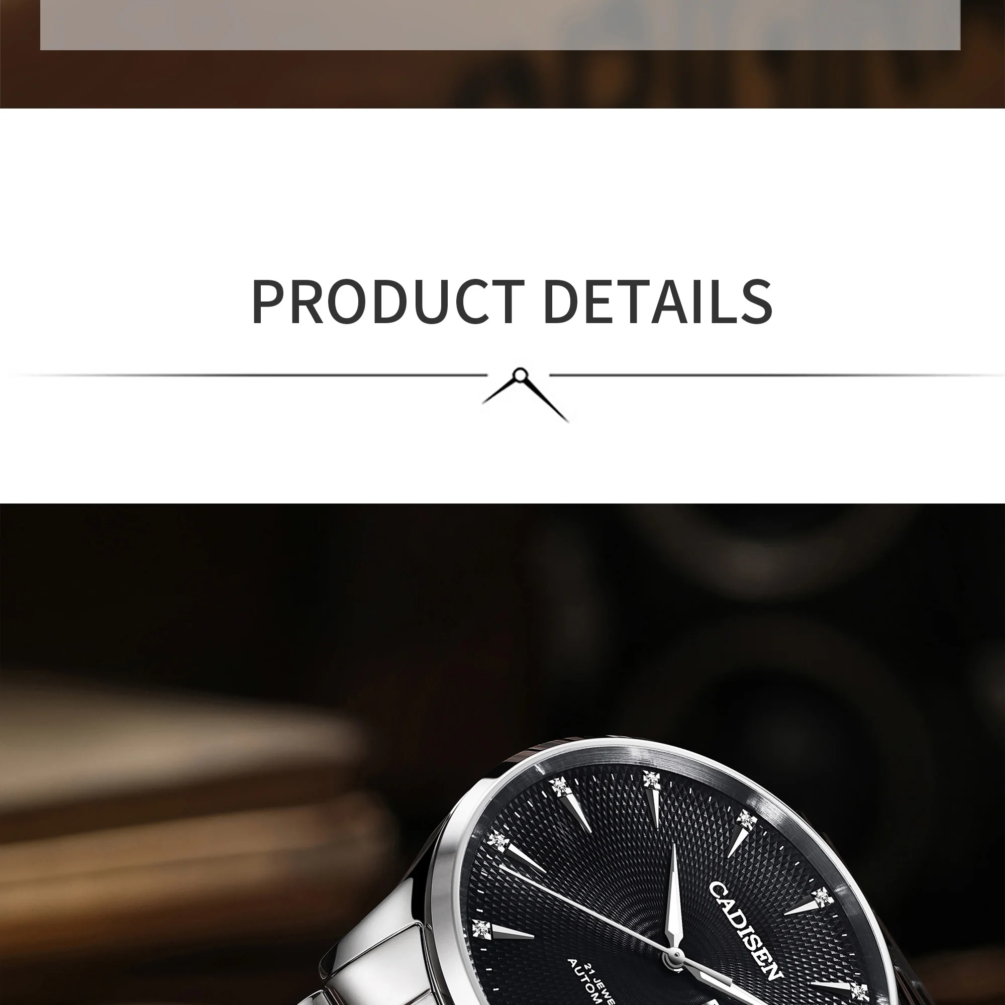 CADISEN Лидирующий бренд, Мужские автоматические механические часы, военные часы из нержавеющей стали, деловые водонепроницаемые часы, календарь, двойной дисплей
