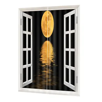 

View Washable Drape Panel Sheer Fabric Curtain Printing Door Window Curtains Home decor