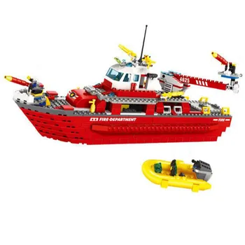 

555pcs Fire Brigade The Fire Boat Compatible Lepining City Building Blocks Toys for Children Education Christmas Gift