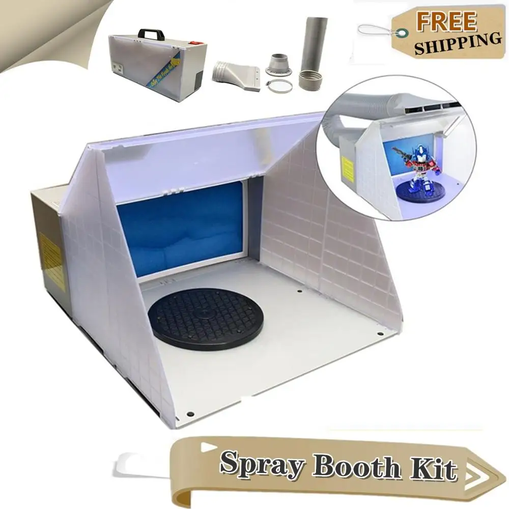 Foldable paint booth hobby airbrush suction unit patent portable spray kit filter for model crafts figurines | Инструменты
