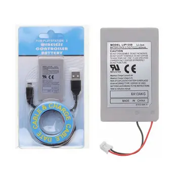 

2PCS For Sony Playstation PS3 1800MA Wireless Controller Replacement Built-in Battery Handle Internal Battery +USB Charger Cable