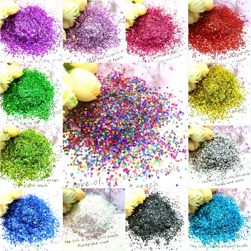 Ультра-тонкий 3D блестка для ногтей 1 мм точечный Лазер Блеск из ПЭТ с блестками