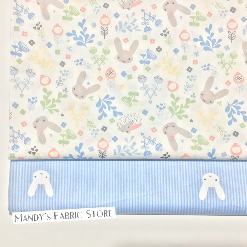 

Blue rabbit tablecloth Cloth 100% cotton fabric scrapbook patchwork diy dress bedding decoration sewing towel wholesale