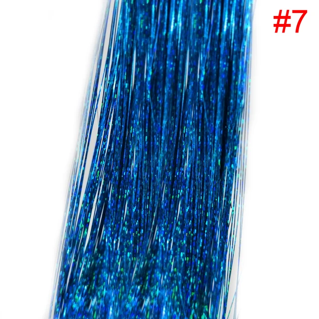 Sparkle Shiny Hair Tinsel Holographic Hair Dazzles Bling Twinkle Glitter Hair Extensions Colorful Hair Accessories For Braiding 1pc color7