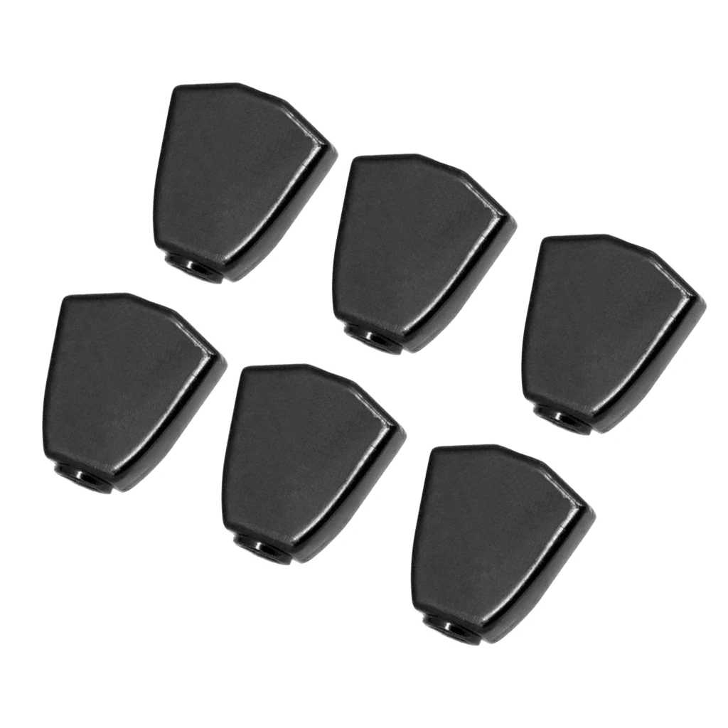 Set of 6 Guitar Tuning Pegs Buttons Replacement Machine Heads Handle Caps, Black
