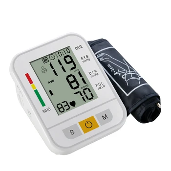 

English Voice Arm Wrist Automatic Blood Pressure Monitor Healthy BP Sphygmomanometer Pressure Meter Tonometer Large LCD Display