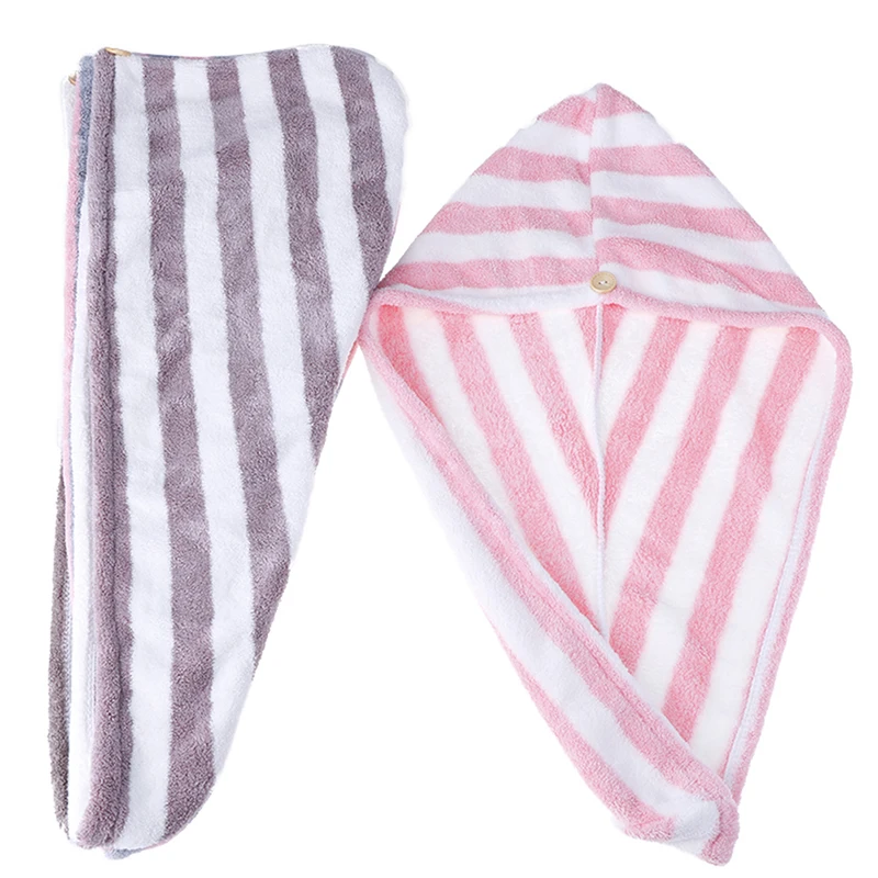 1 Pcs Mrosaa Magic Microfiber Bathing Quick Dry Hair Cap Turban Wrap Towel Hat Bathroom Cute Long Hair Hair-drying Shower Caps