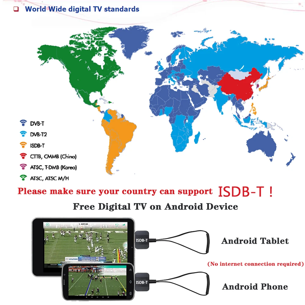 Brasil, Перу, ISDB-T, ТВ-палка, тюнер, микро USB, цифровой ТВ-рецептор, TDT для Android телефона, планшета, ISDB T FAT, USB, 2,0, HD, ТВ-реквизит