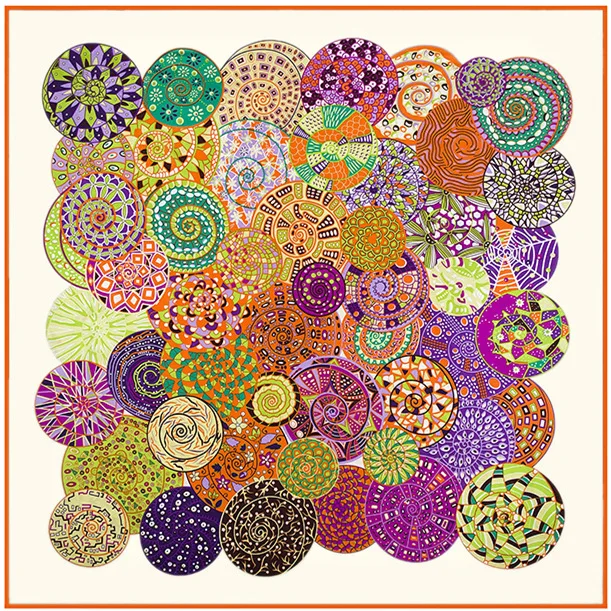 

2020 Vintage Square Silk Printed Bandanas for Women Luxury Brand Pashmina Scarf Shawl Twill Bandana 130*130cm D604 head scarf