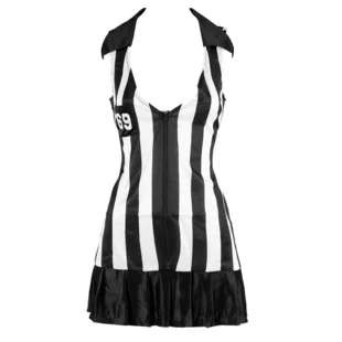 

Temperament and interest clothing Fun game dress black uniform football referee stripes