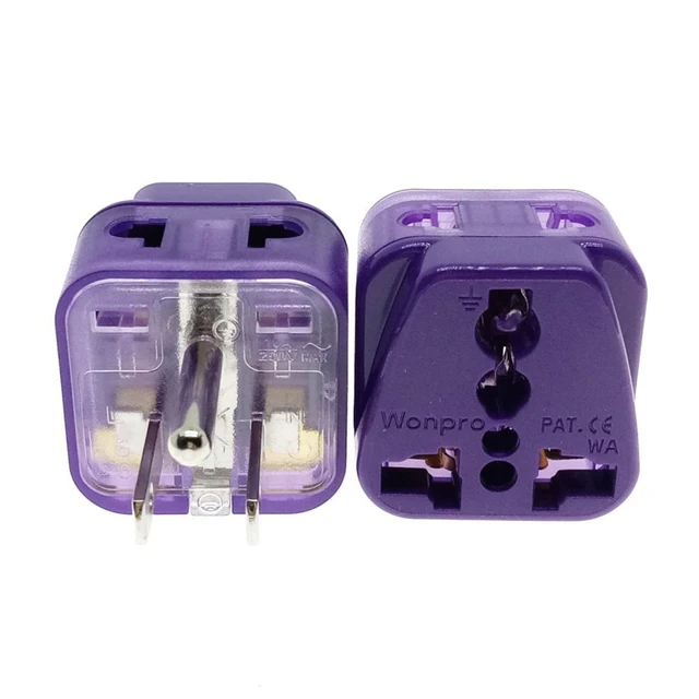 Adaptateur De Prise Électrique Universel Pour États-unis, Canada, Thaïlande,  Port De Sortie À 2 Voies, Convertir Us/au/eu/uk Wonpro - Prises Électriques  - AliExpress