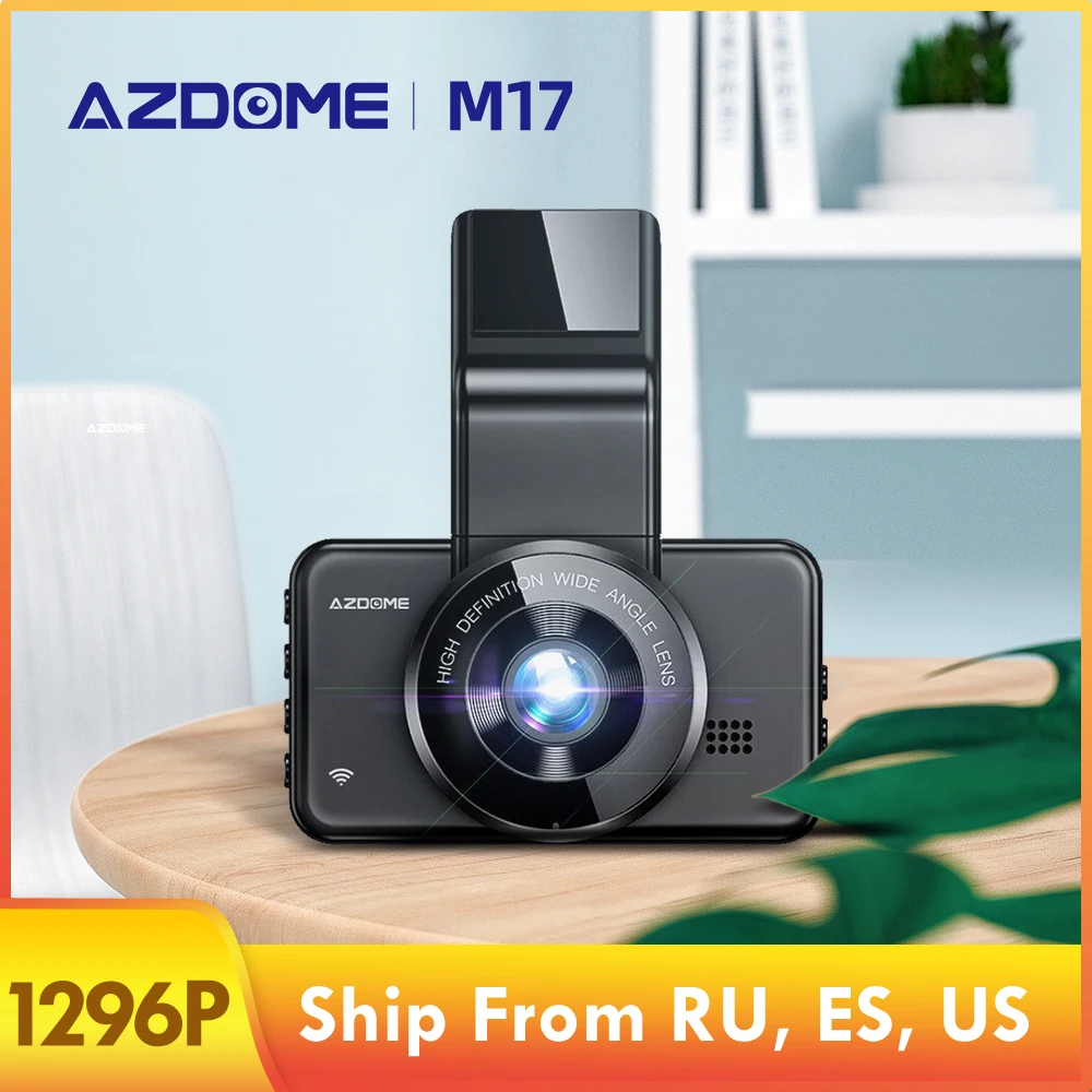 Видеорегистратор AZDOME M17 1296P ADAS Wi-Fi 24-часовой монитор для парковки 3 &quotIPS-экран