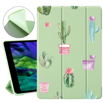 

For iPad Pro 11 2020 Coque Cute Cactus iPad Cases Soft Silicone Back Funda Protective Covers iPad 7th Generation Case Mini 1 2 3
