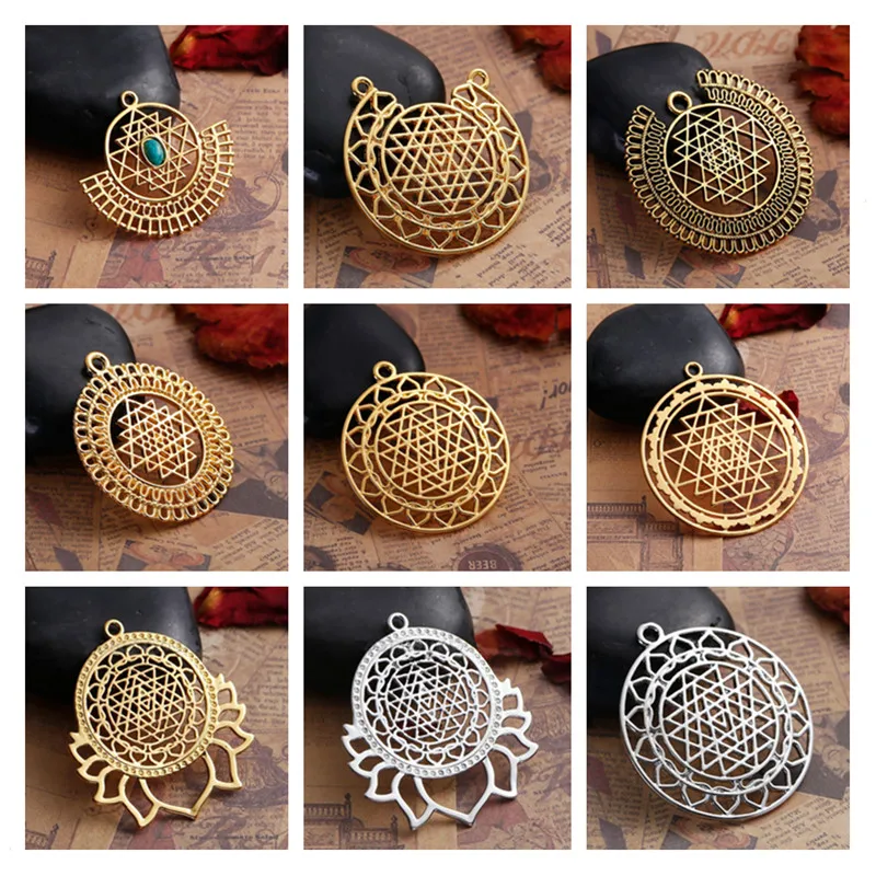 Медные медные Подвески для медитации Sri Yantra 8 сезонов круглые