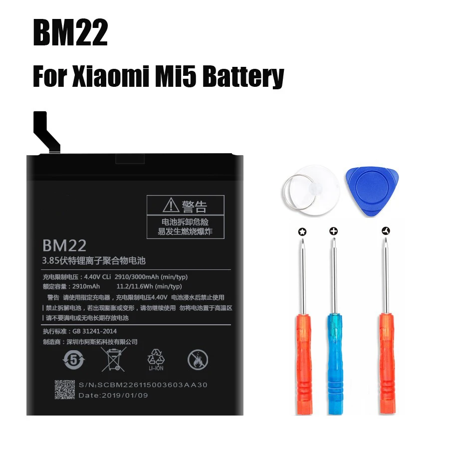 Batteria originale per batterie Xiaomi MI 5 BM45 BM47 BN43 BM22 BN41 batteria per Xiaomi Redmi 3 3S 3X 4 nota 2 nota 4 nota 4X 31