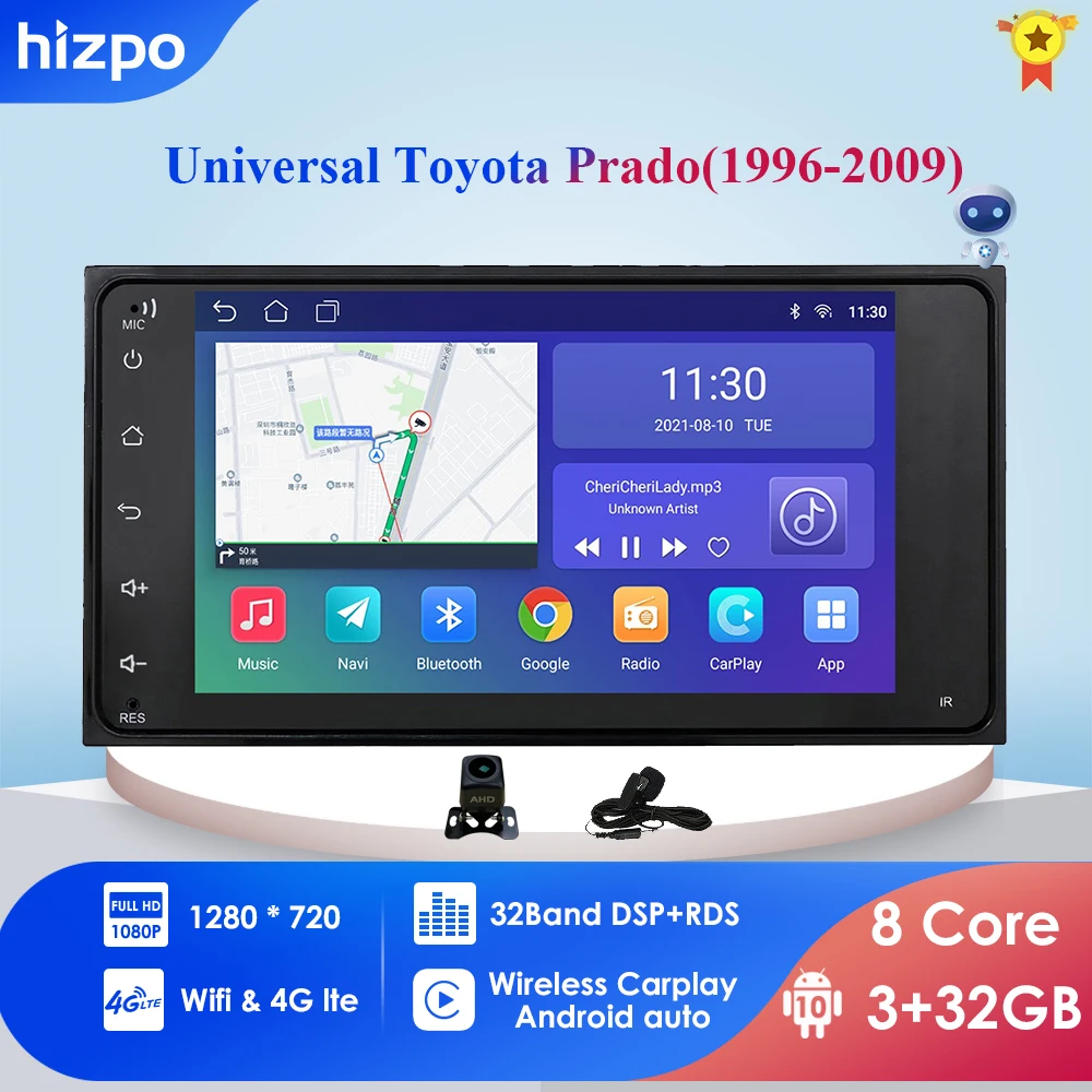 Автомобильный монитор DVD-плеер для Toyota Universal RAV4 COROLLA VIOS HILUX Terios Land Cruiser 100 PRADO 4runner DVR