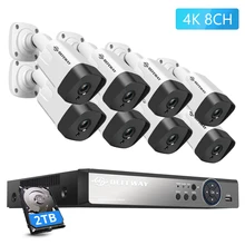 DEFEWAY 8CH сверхвысокой четкости 4K Ultra HD камеры безопасности Камера Системы 8MP H.265+ DVR с 4/8 шт. 8MP Ночное видение всепогодный пуля Камера