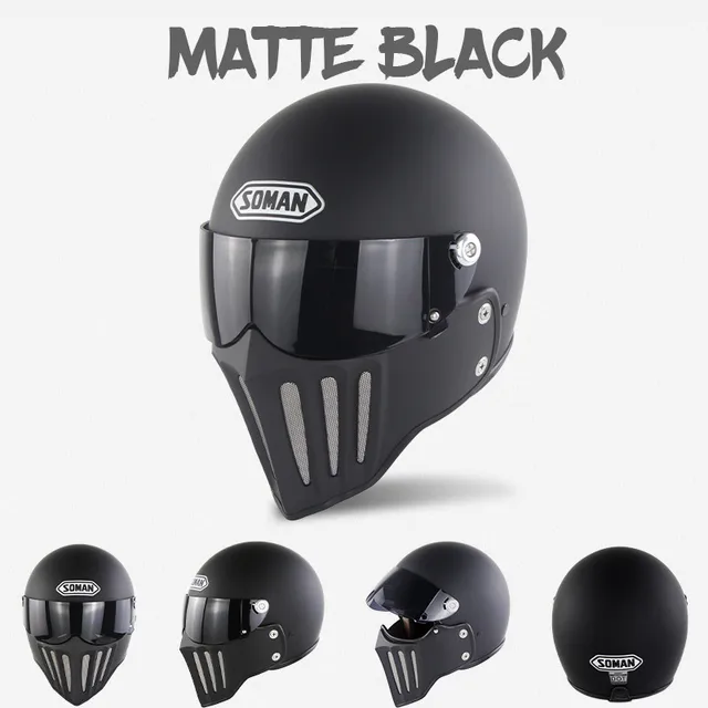 Motorcycle Helmet Retro Fiberglass Men 
