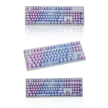 1 conjunto substituível pbt keycaps 87 104 108 transparente letras chaves duplo tiro