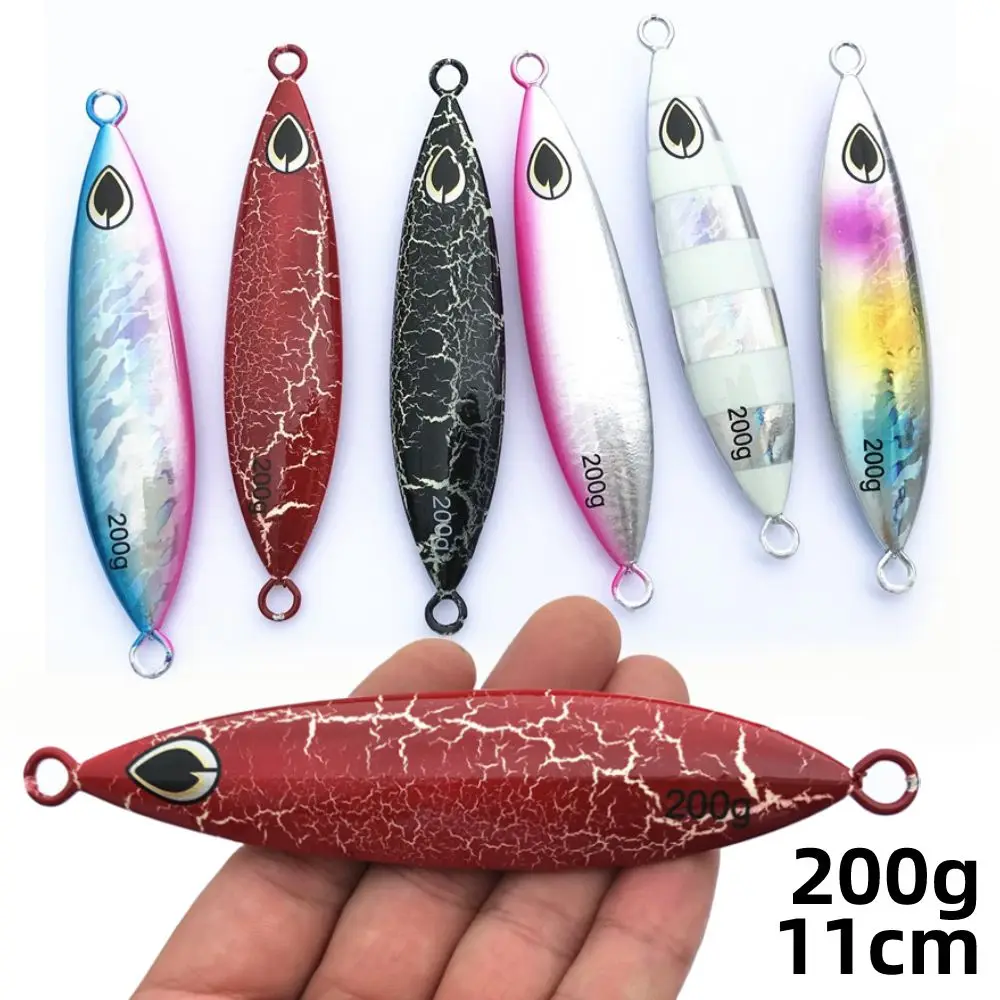

Metal Jig Spoon Lure 11cm 200g Artificial Bait Shore Slow Jigging Super Hard Lead Bass Fishing Tackle Ice Fishing Lure