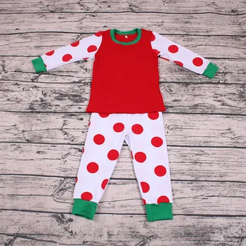 

Boy and girl pajamas suit christmas pajamas kids winter clothing christmas pajamas set for girl top pant outfit set polka dots