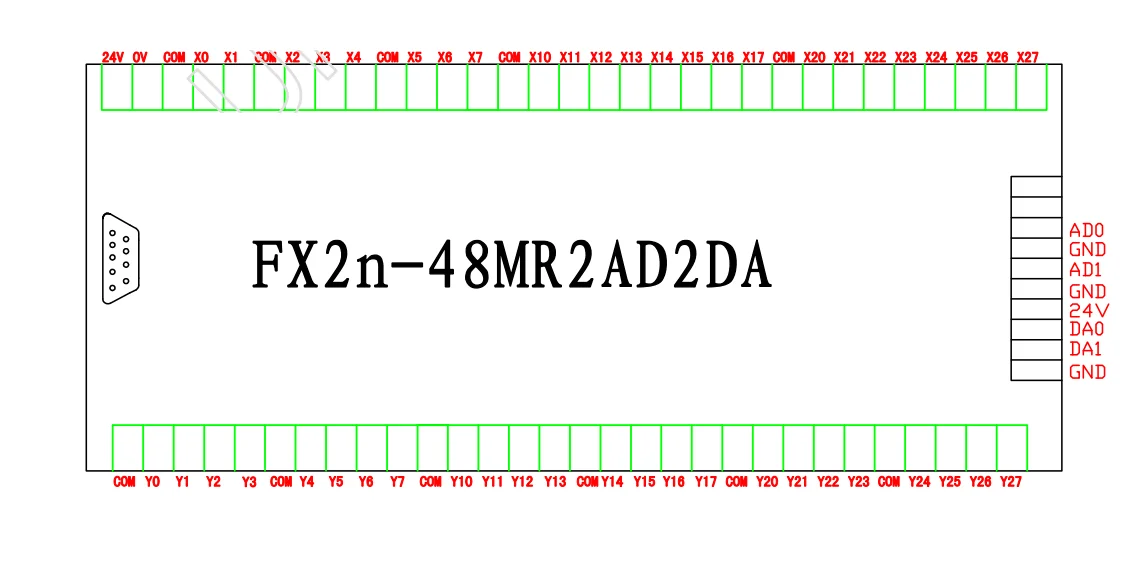 FX2N PLC промышленная плата управления FX2N 48MR 2AD 2DA/FX2N 32MR 2AD 2DA Высокоскоростной импульсный вход DC 24V вход 10V Аналоговый H035